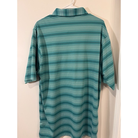 Fennec Golf Polo‎ Shirt Men Green Stripe White - L - Picture 5 of 8